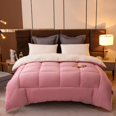 Oeko-Tex certifié rose clair ensemble de couette solide pour lit jumeau pour adolescents design tricoté
