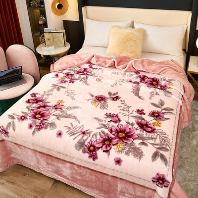 Couverture en tissu de velours Raschel à double couche épaisse pour une sieste confortable et propre à la peau