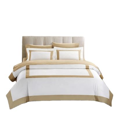 Hôtel Star Plain White Luxury Comfort Quilt Cover Ensembles de literie en coton