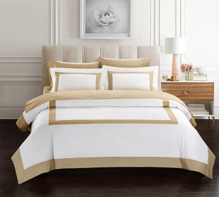 Hôtel Star Plain White Luxury Comfort Quilt Cover Ensembles de literie en coton