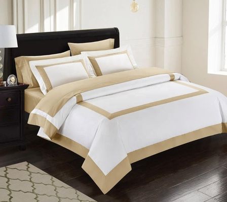 Hôtel Star Plain White Luxury Comfort Quilt Cover Ensembles de literie en coton