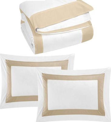 Hôtel Star Plain White Luxury Comfort Quilt Cover Ensembles de literie en coton
