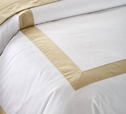Hôtel Star Plain White Luxury Comfort Quilt Cover Ensembles de literie en coton