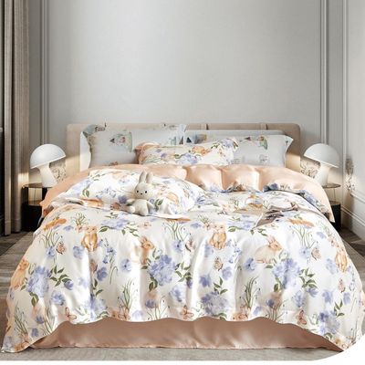 Couleur personnalisée 4 pièces de polyester de luxe Tissu plat Design doux de l'hôtel Lit ensemble pour lit roi