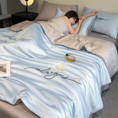 Couette d'été en soie tencel 4 couettes minces en soie glacée pour machine à laver 60 chiffre de tissu