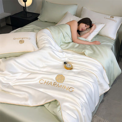 Couette d'été en soie tencel 4 couettes minces en soie glacée pour machine à laver 60 chiffre de tissu