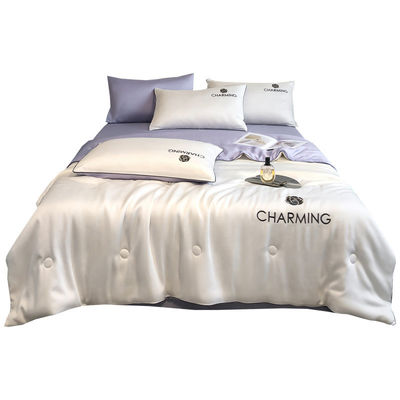 Couette d'été en soie tencel 4 couettes minces en soie glacée pour machine à laver 60 chiffre de tissu