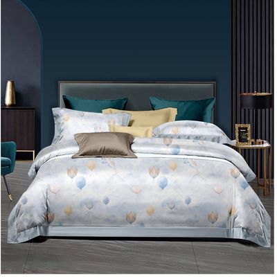 Couleur personnalisée 4 pièces de polyester de luxe Tissu plat Design doux de l'hôtel Lit ensemble pour lit roi