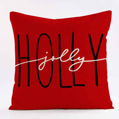 Impression diagonale de l'oreiller de Noël sur mesure L'oreiller de lin et le couvercle de coussin de l'oreiller