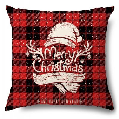 Impression diagonale de l'oreiller de Noël sur mesure L'oreiller de lin et le couvercle de coussin de l'oreiller