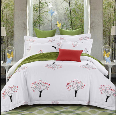 300tc style ethnique chinois imprimé lit en coton de quatre pièces pour un hôtel populaire