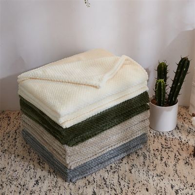 Couverture de flanelle carrée solide personnalisée pour toutes les saisons 300GSM Couverture de flanelle de corail