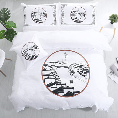 173 * 118 Densité du tissu Coton pur Blanc Chine draps et couvertures de couette
