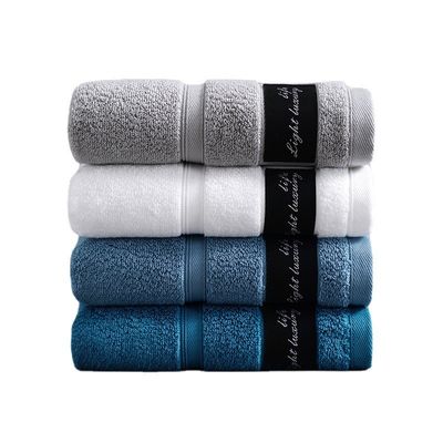 Hôtel de luxe 100% coton bain blanc ensemble de serviette pour le visage avec logo brodé sur mesure