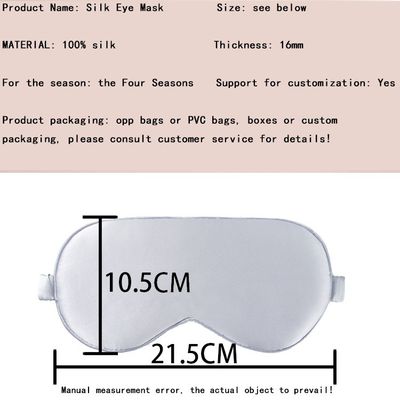 Logo personnalisé Étiquette Pure 100% Masque pour les yeux en soie de mûrier pour dormir