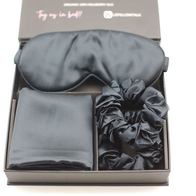 Conception solide Logo personnalisé Satin Masque oculaire en soie Set Box pour un sommeil reposant et propre à la peau