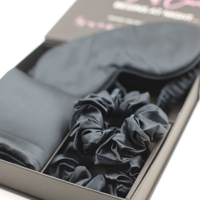 Conception solide Logo personnalisé Satin Masque oculaire en soie Set Box pour un sommeil reposant et propre à la peau
