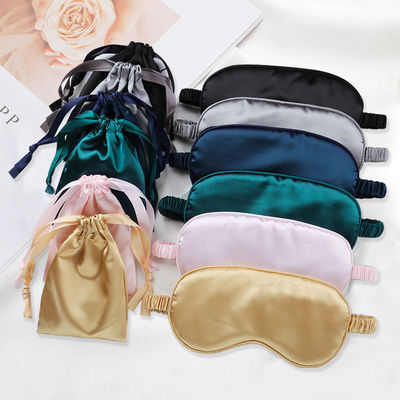 Masque pour les yeux de sommeil réglable Logo personnalisé Satin Silk Eye Shade pour les voyages de type de peau normale