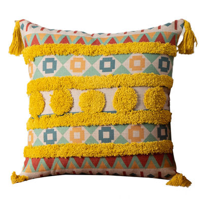 Couvercle de coussin à carreaux à motif bohème pour coussin décoratif