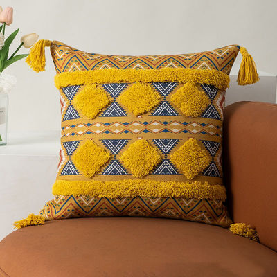Couvercle de coussin à carreaux à motif bohème pour coussin décoratif