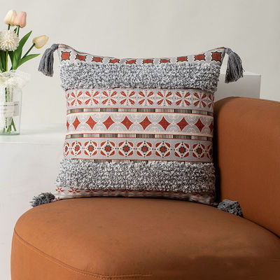 Couvercle de coussin à carreaux à motif bohème pour coussin décoratif