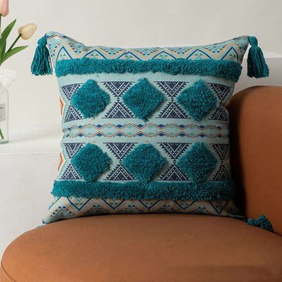 Couvercle de coussin à carreaux à motif bohème pour coussin décoratif