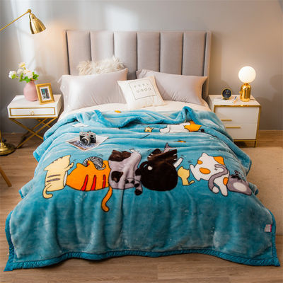Jacquard tissage de laine de corail Raschel couverture pour l'hiver épaissie en peluche couverture lit