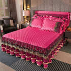Ensemble de literie jupe couette coussinet avec broderie dentelle Tissu écologique et doux