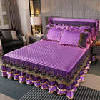 Ensemble de literie jupe couette coussinet avec broderie dentelle Tissu écologique et doux