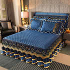 Ensemble de literie jupe couette coussinet avec broderie dentelle Tissu écologique et doux