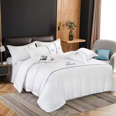 100% coton à motifs solides feuille plate pour hôtel personnalisée couverture de couette ensemble de lits hôtel