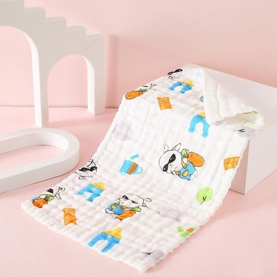 Toile de bébé en coton souple et doux Haute densité 6 couches Non fluorescent 25*50cm