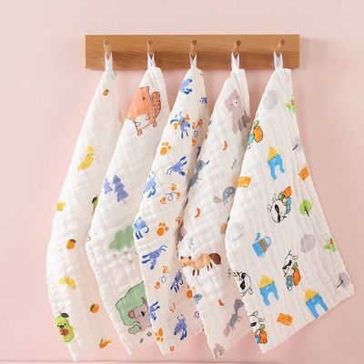 Toile de bébé en coton souple et doux Haute densité 6 couches Non fluorescent 25*50cm
