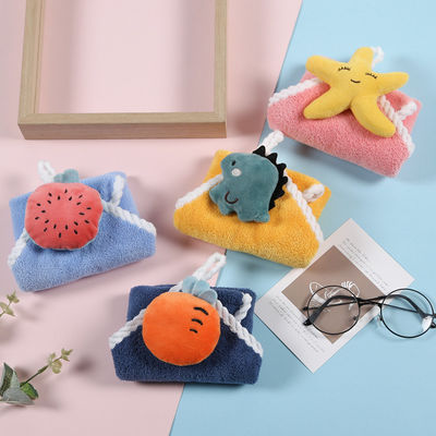 Sac à main mignon pour enfants serviette en velours de corail douce et absorbante avec crochet suspendu