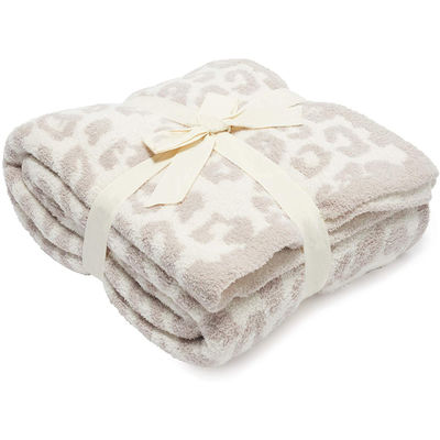 Couverture personnalisée en coton Impression de modèle Léopard Impression Confortable à la main Sensation douce Jetez la couverture