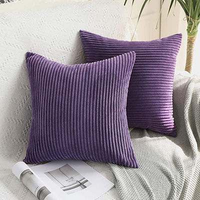 Car Solid Pattern Corduroy décoratif carré lancer le coussin couverture coussin