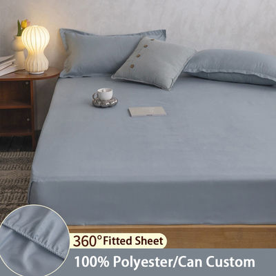 Tissu en fibre de polyester à motif solide lavable pour couverture de lit simple