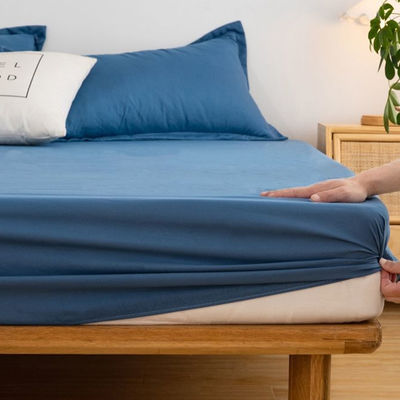 Tissu en fibre de polyester à motif solide lavable pour couverture de lit simple