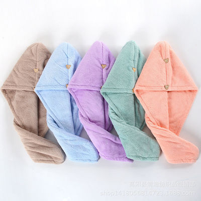 Chapeau à cheveux sec pour femmes en laine de corail Chapeau de douche absorbant à séchage rapide avec serviette épaissie