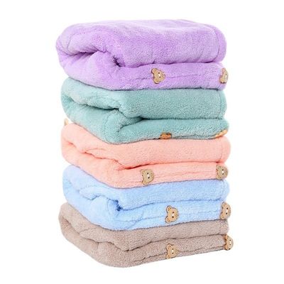 Chapeau à cheveux sec pour femmes en laine de corail Chapeau de douche absorbant à séchage rapide avec serviette épaissie