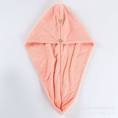 Chapeau à cheveux sec pour femmes en laine de corail Chapeau de douche absorbant à séchage rapide avec serviette épaissie