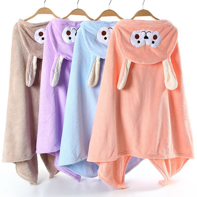 Taille personnalisée Enveloppe de bain en capuchon pour bébé en microfibre en laine de corail serviette pour garçons filles