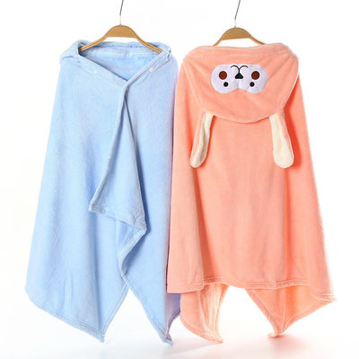 Taille personnalisée Enveloppe de bain en capuchon pour bébé en microfibre en laine de corail serviette pour garçons filles