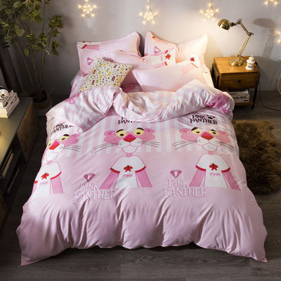 Polyester dessin animé simple 4 pcs lit de lit ensemble couette couverture oreiller couverture de mariage