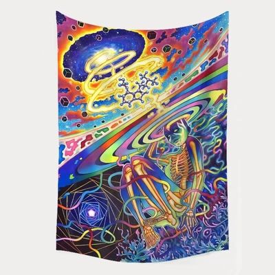 Tapisserie à champignons trippy imprimée en 3D tapisserie hippie psychédélique d'art abstrait tapisserie pour accrochage au mur