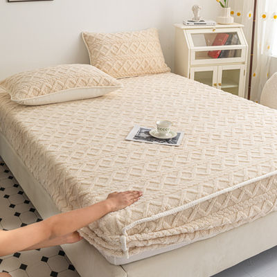 Laveuse à machine à laver lit d'hiver lit de protection de velours 100% couverture de matelas