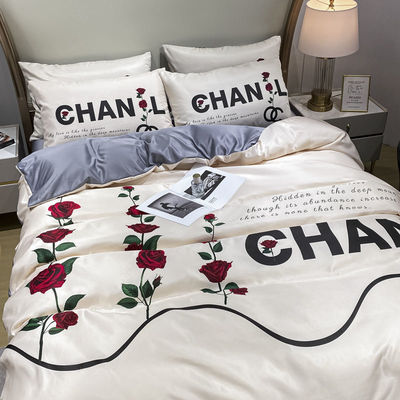 Grade A ponçage 100% polyester 3D imprimé taille king lit de luxe ensemble pour couverture de lit
