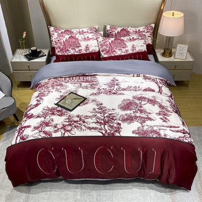 Grade A ponçage 100% polyester 3D imprimé taille king lit de luxe ensemble pour couverture de lit