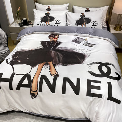 Grade A ponçage 100% polyester 3D imprimé taille king lit de luxe ensemble pour couverture de lit