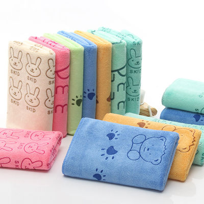 Couleur personnalisée en microfibre Cartoon Rabbit Head Soft Absorbant épaississant serviette faciale
